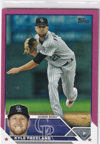 2023 TOPPS SERIES TWO #348 KYLE FREELAND PINK 37/50- COLORADO ROCKIES