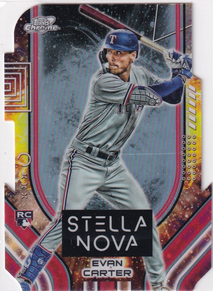 2024 TOPPS CHROME #SN-6 EVAN CARTER STELLA NOVA DIECUT CASE HIT- TEXAS RANGERS