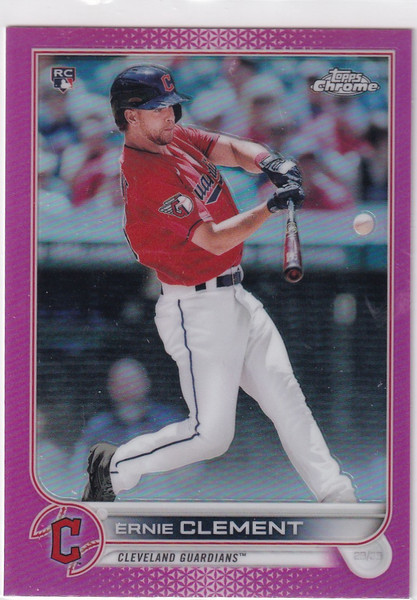 2022 TOPPS CHROME #145 ERNIE CLEMENT PINK REFRACTOR- CLEVELAND GUARDIANS