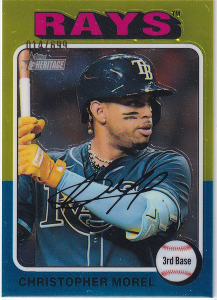 2024 TOPPS HERITAGE #575 CHRISTOPHER MOREL /699- TAMPA BAY RAYS