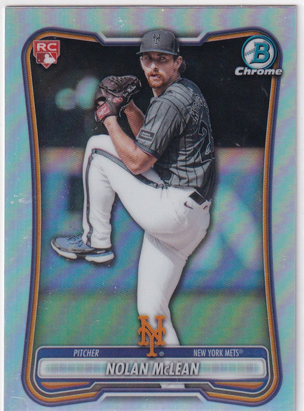 2026 BOWMAN CHROME #85 NOLAN MCLEAN RED ROOKIE REFRACTOR- NEW YORK METS