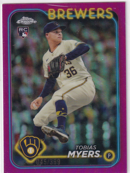 2024 TOPPS CHROME #USC25 TOBIAS MYERS PINK 45/399- MILWAUKEE BREWERS