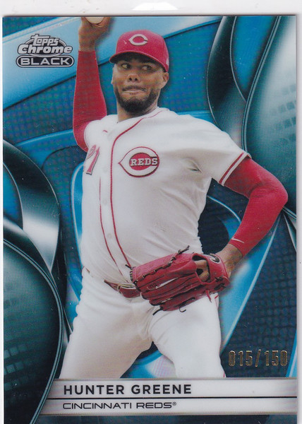 2025 TOPPS CHROME BLACK #10 HUNTER GREENE 15/150- CINCINNATI REDS