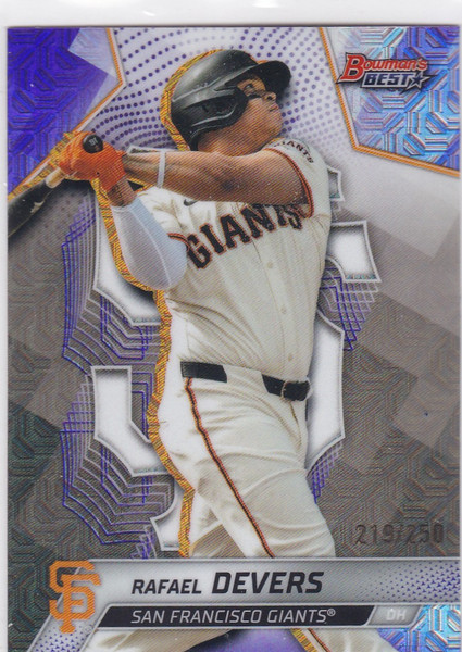 2025 Bowman's Best #21 Rafael Devers Purple 219/250 San Francisco Giants