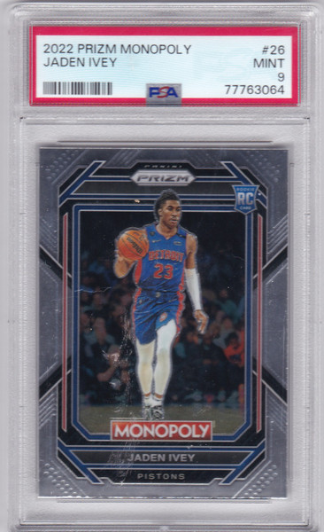 2022 Panini Prizm Monopoly #26 Jaden Ivey RC PSA 9 Detroit Pistons