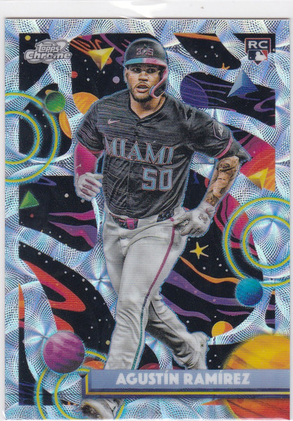 2025 Topps Cosmic Chrome #55 Agustin Ramirez Nucleas Refractor RC Marlins