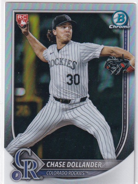 2025 BOWMAN CHROME #62 CHASE DOLLANDER RED ROOKIE REFRACTOR- COLORADO ROCKIES