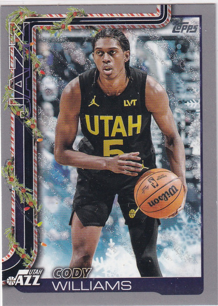 2025 TOPPS HOLIDAY #H102 CODY WILLIAMS GLITTER- UTAH JAZZ
