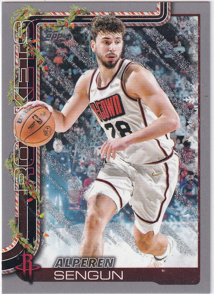 2025 TOPPS HOLIDAY #H145 ALPEREN SENGUN GLITTER- HOUSTON ROCKETS