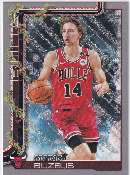 2025 TOPPS HOLIDAY #H30 MATAS BUZELIS GLITTER- CHICAGO BULLS