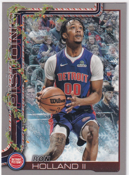 2025 TOPPS HOLIDAY #H34 RON HOLLAND GLITTER- DETROIT PISTONS
