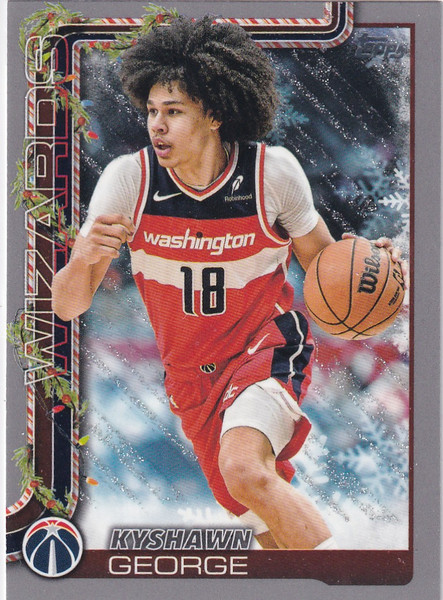 2025 TOPPS HOLIDAY #H77 KYSHAWN GEORGE GLITTER- WASHINGTON WIZARDS