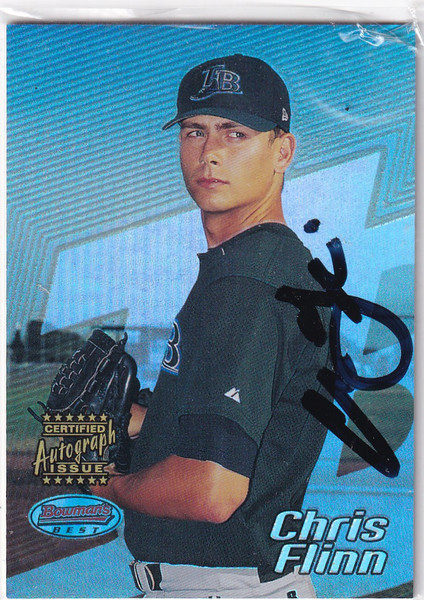 2002 BOWMAN BEST #112 CHRIS FLINN AUTO- TAMPA BAY RAYS