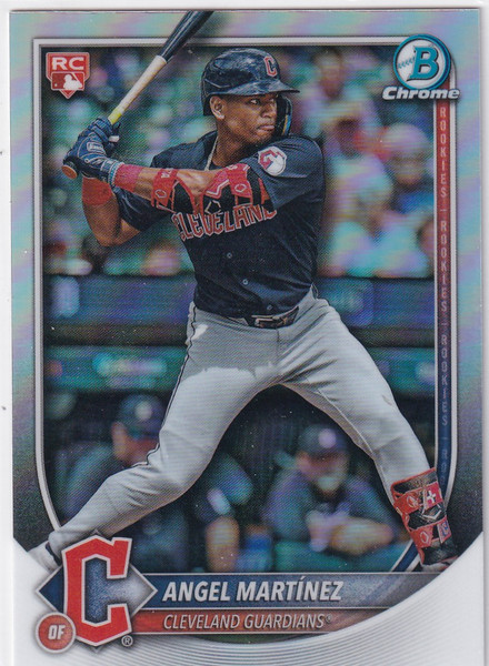 2025 BOWMAN CHROME #68 ANGEL MARTINEZ RED ROOKIE REFRACTOR- CLEVELAND GUARDIANS