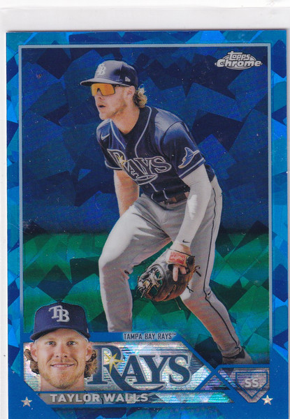 2023 TOPPS CHROME SAPPHIRE #625 TAYLOR WALLS- TAMPA BAY RAYS