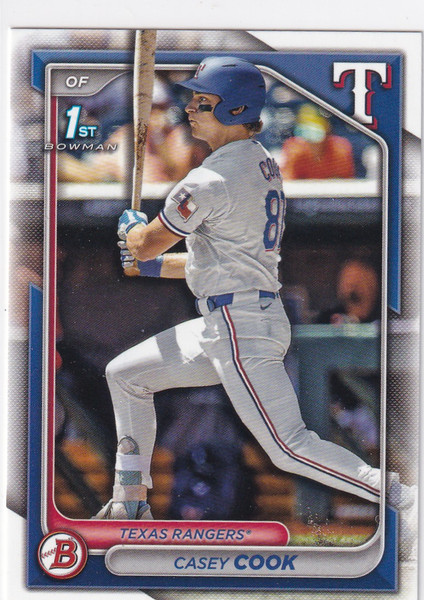 2024 BOWMAN CHROME #BD-66 CASEY COOK- TEXAS RANGERS