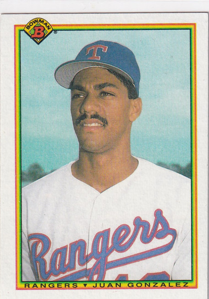 1990 BOWMAN #492 JUAN GONZALEZ- TEXAS RANGERS