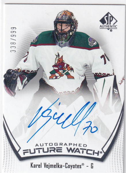 2021-22 AUTHENTIC #170 KAREL VEJMELKA AUTO /999- COYOTES