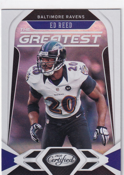 2020 CERTIFIED #G-ER ED REED THE GREATEST HOLO- BALTIMORE RAVENS