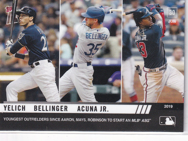 2019 TOPPS NOW #462 YELICH BELLINGER ACUNA JR YOUNGEST SINCE- ATLANTA BRAVES