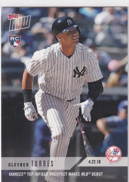 2018 TOPPS NOW #112 GLEYBER TORRES- NEW YORK YANKEES