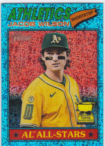 2026 Topps Heritage #17 Jacob Wilson Blue Sparkle All Star Cup A's