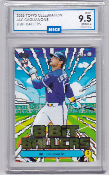 2026 Topps #BB1 Jac Caglianone RC 8 Bit Ballers Royals NICE 9.5 MINT