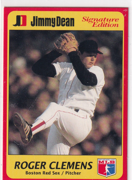 1991 MLBPA #18 ROGER CLEMENS JIMMY DEAN SIGNATURE EDITION- BOSTON RED SOX