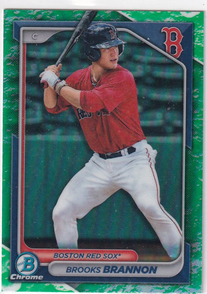 2024 BOWMAN CHROME #BCP-95 BROOKS BRANNON GREEN- BOSTON RED SOX