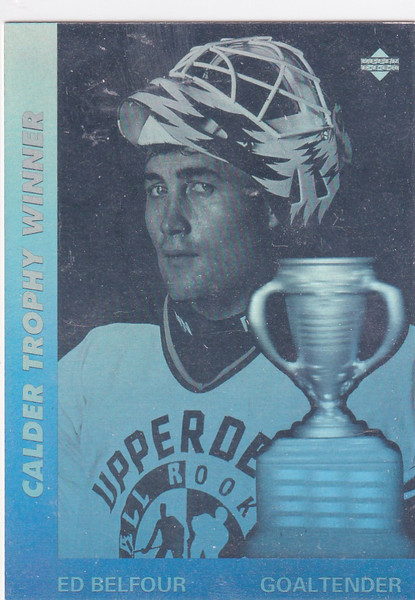 1991 UPPER DECK #AW4 ED BELFOUR CALDER TROPHY HOLO- CHICAGO BLACKHAWKS