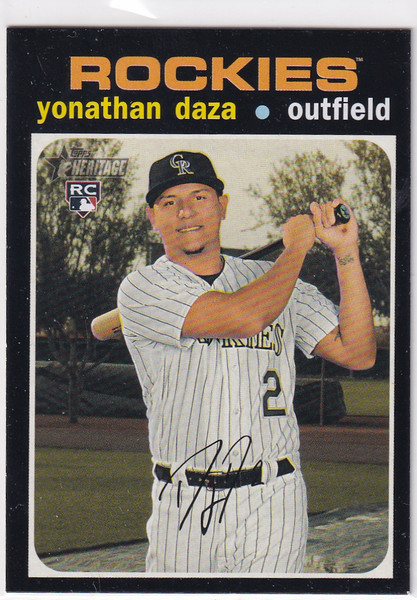 2020 TOPPS HERITAGE #705 YONATHAN DAZA- COLORADO ROCKIES