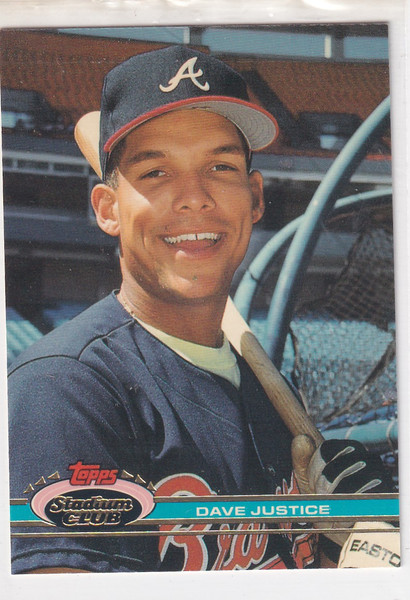 1991 TOPPS STADIUM #26 DAVE JUSTICE- ATLANTA BRAVES