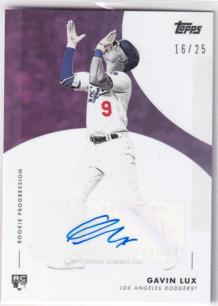 2020 TOPPS NOW #11C-A GAVIN LUX AUTO 16/25- LOS ANGELES DODGERS