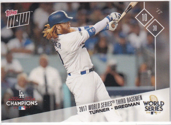 2017 TOPPS NOW #WSM-5 TURNER & BREGMAN WORLD SERIES- LOS ANGELES DODGERS