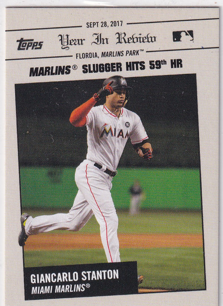 2017 TOPPS #169 GIANCARLO STANTON YEAR IN REVIEW- MIMAI MARLINS