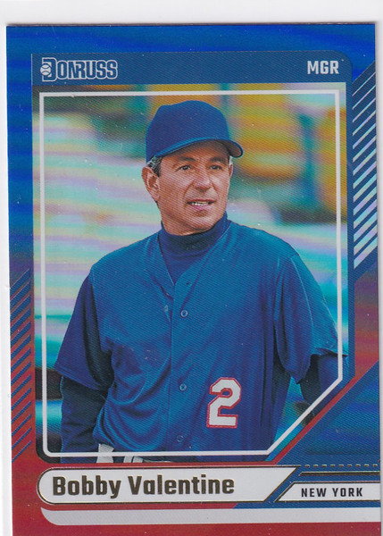 2024 DONRUSS #100 BOBBY VALENTINE RED BLUE HOLO- NEW YORK YANKEES