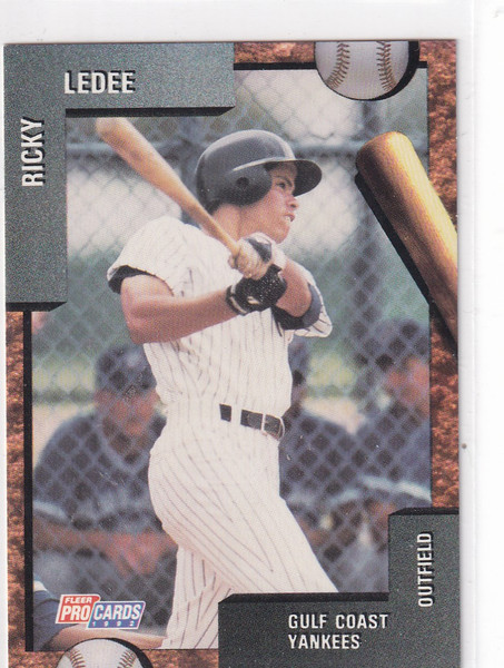 1992 FLEER #3802 RICKEY LEDEE- NEW YORK YANKEES