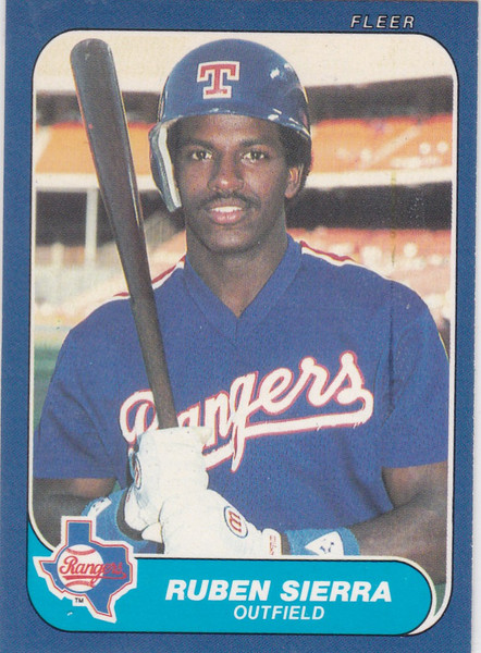 1986 Fleer #U-105 Ruben Sierra Update RC Texas Rangers