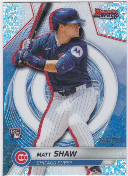 2025 Bowman's Best #15 Matt Shaw Mini-Diamond Refractor 243/299 Chicago Cubs