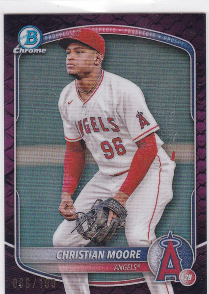 2025 Bowman Chrome #BCP-107 Christian Moore Reptilian 66/199 Angels