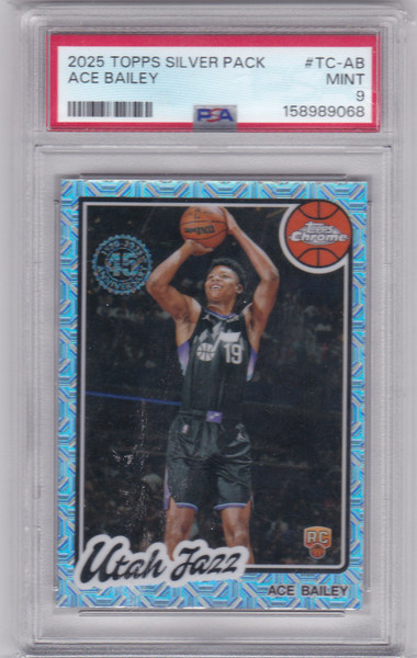 2025 Topps Chrome Silver Pack #TC-AB Ace Bailey RC PSA 9 MINT Utah Jazz