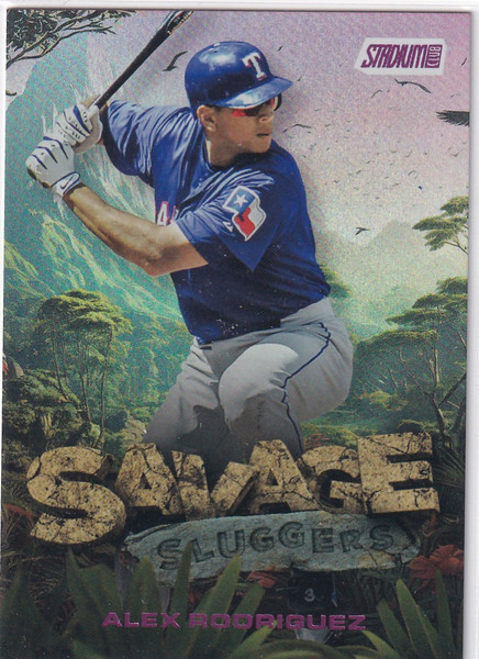 2025 TOPPS STADIUM #SS-9 ALEX RODRIGUEZ SAVAGE SLUGGERS PINK- TEXAS RANGERS