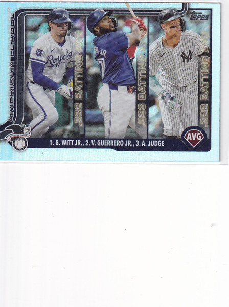2025 TOPPS SERIES ONE #345 BATTING AVERAGE LEADERS REFRACTOR- NEW YORK YANKEES