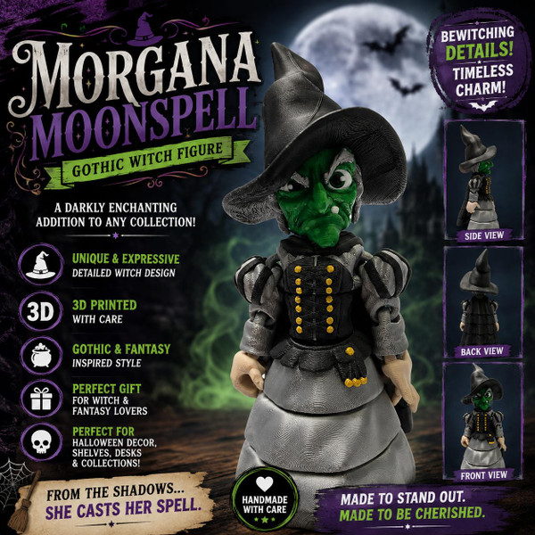 Morgana Moonspell 3D Printed Gothic Witch Halloween Fantasy Figure Decor