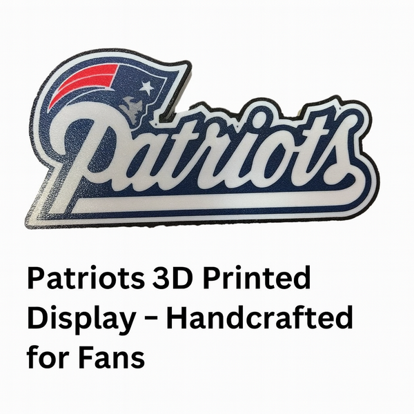 New England Patriots Logo Sign | 3D Printed NFL Football Desk & Wall Display