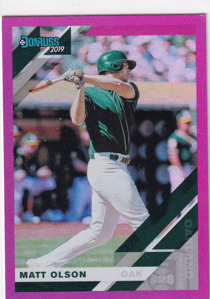 2019 DONRUSS #99 MATT OLSON PINK HOLO- OAKLAND ATHLETICS