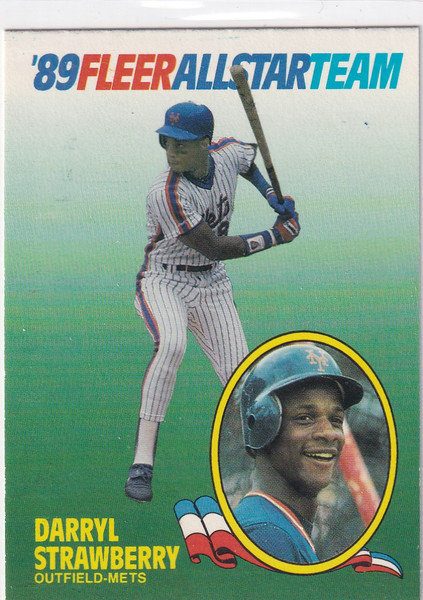 1989 FLEER #10 DARRYL STRAWBERRY ALL STAR TEAM- NEW YORK METS