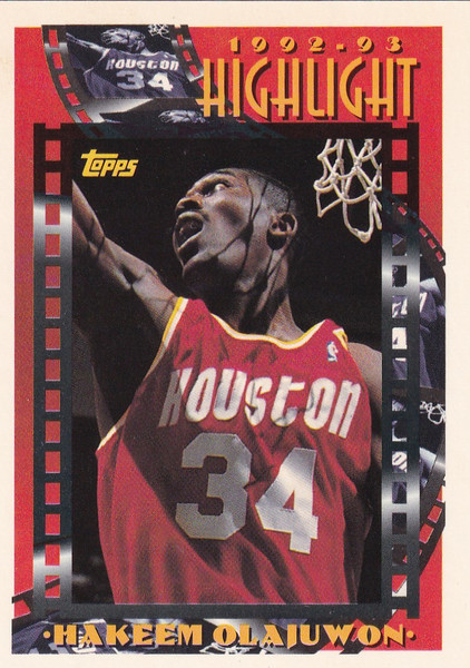 1993 TOPPS #2 HAKEEM OLAJUWON HIGHLIGHT- HOUSTON ROCKETS