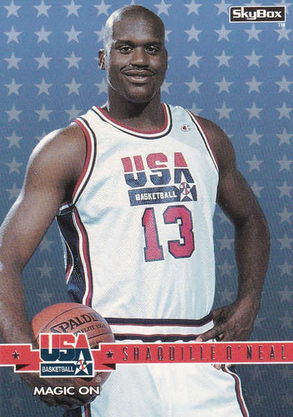 1994 SKYBOX #72 SHAQUILLE ONEAL MAGIC ON USA- ORLANDO MAGIC