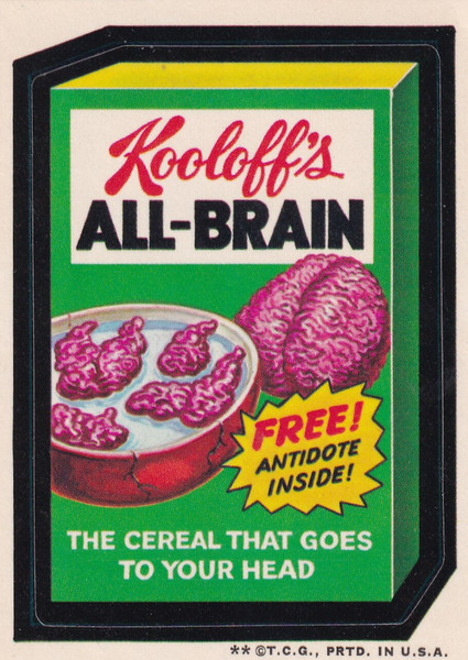 1973 WACKY PACKAGES KOOLOFFS ALL BRAIN- WACKY PACKAGES
